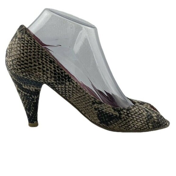 Jeffrey Campbell Snake Print Peep Toe Heels Size 7.5 - Picture 5 of 9